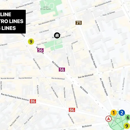 Philippe Auguste 3 - Ci - For 3 Prs Place De La Nation Apartman *